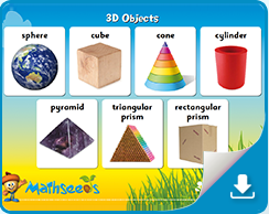 Mathseeds 3D Shapes free math posters