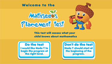 Mathseeds placement test login screenshot