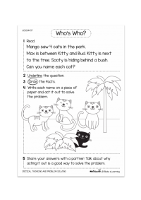 Mathseeds problem solving activities - First Grade